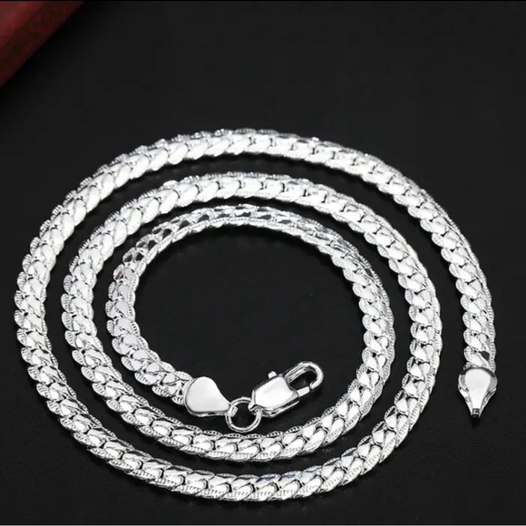 925 Silver 5mm Chain Necklace Unisex 20 Inch - Picture 3 of 4